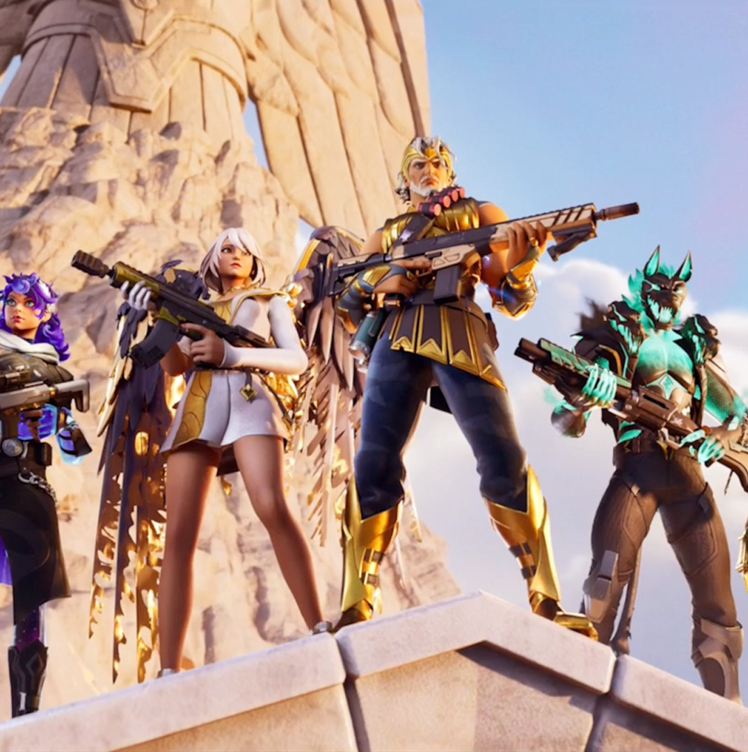 Fortnite Chapter 5 Season 2 Battle Pass skins list, including Zeus, Hades, and Aphrodite