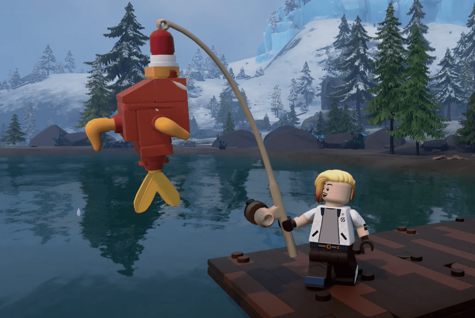 How to unlock and craft fishing rods in Lego Fortnite